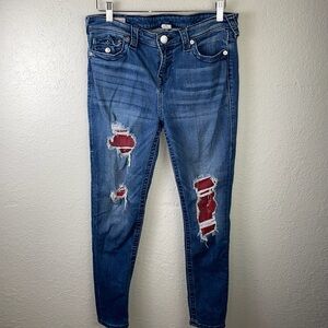 True Religion Halle Mid Rise Super Skinny Jeans Womens Size‎ 32